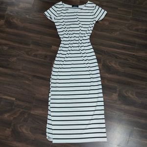 Stripped Dress With Slit