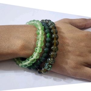 3pcs Set Lampwork Handmade Beaded bracelets