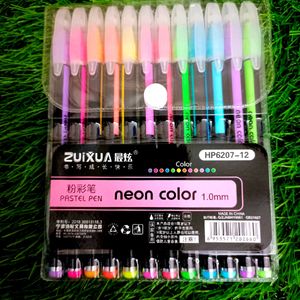 Set Of 12 Neon Pastel Pens