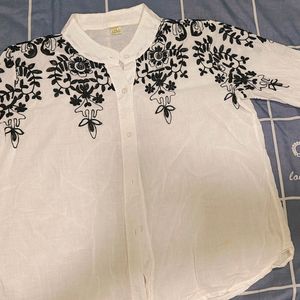 White Shirt With Amazing Black Detailing