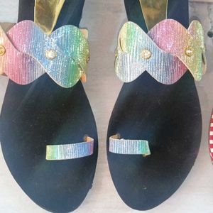 Multi Color Slippers For Party Wear