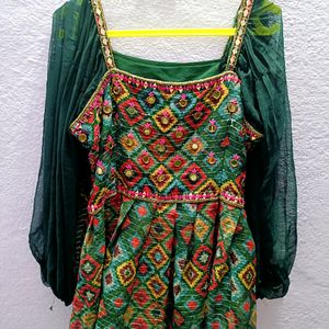 Beautiful Mehndi Green Peplum Dress