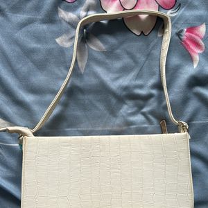 White colour spacious shoulder bag