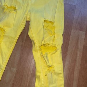 Ripped Yellow Jeans, No Refund / Return