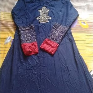 Blue And Red Gown