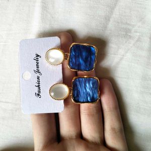 Blue Marble Earrings