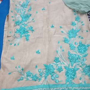 Chanderi Silk Embroidered Kurta With Dupatta