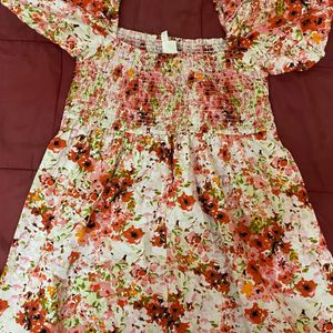 Floral Print Trendy Dress