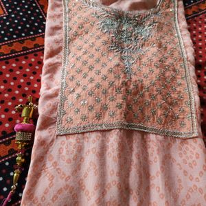 Singal Kurta Peach Colour And Kurti An Sarar Set