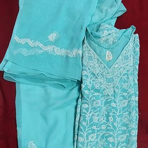 Allover Chikankari Kurta Pant & Dupatta