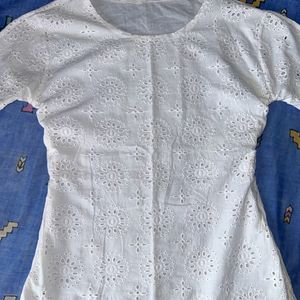 White Chikankari top