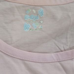 Women Baby Pink Cotton Top