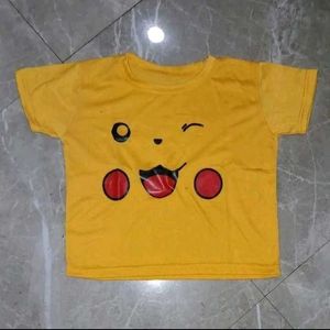 Yellow Pikachu Top And Graphic Denim Joggers