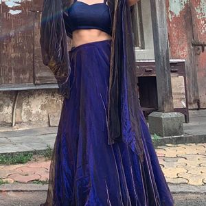 Blue Lehenga (Two Tone Fabric)