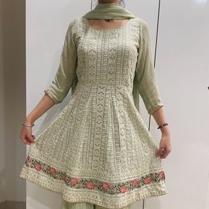 Parrot Green Suit Sharara