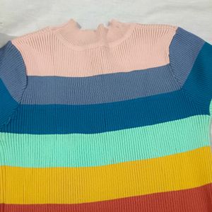 Ribbed Crop Rainbow Top