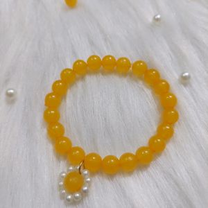 Yellow Beads Bracelet Handmade With LOVE