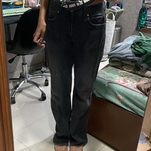 zara straight fit black jeans