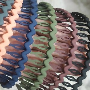 6pcs Pleastic Zig Zag Hairbands For Girls(7yr+)