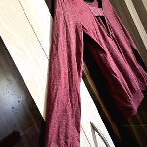 Women Burgundy Solid Top