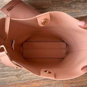 Miniso peach tote Bag