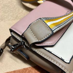 A Pink& Brown Sling Bag