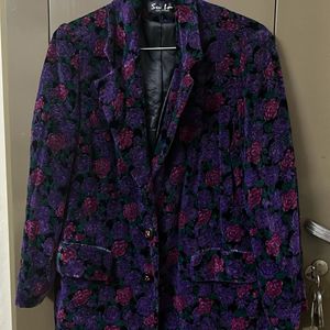 Floral Velvet Blazer