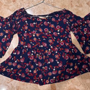 Floral Cinched Fitted Top