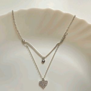 Korean Studded Heart Pendant Chain necklace