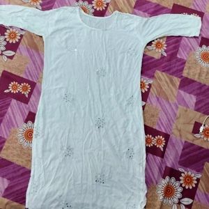 White Mirror Work Kurti 🤍