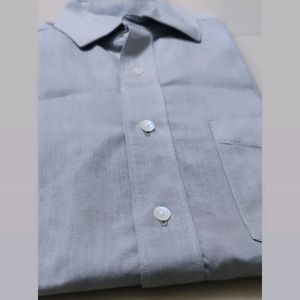 Van Heusen Grey Cotton Full Sleeves Shirt