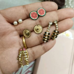 Studs , Earrings, Hairclip, lip And Cheek Tint