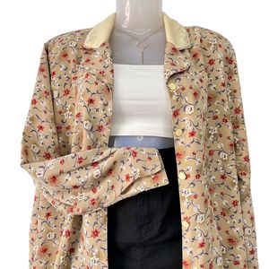 Vintage Floral Button-Up Blouse