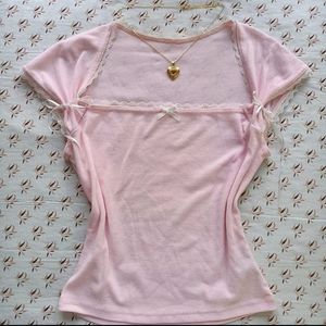 Urbanic Coquette Y2k Lace Trim Pinteresty Top