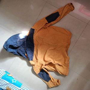 MUSTARD colour Denim Jacket With Hood