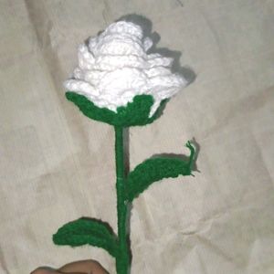 Crochet White Rose