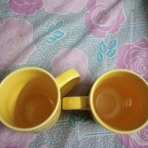 2 Unused Yellow Bru Mugs