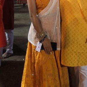 Dark Yellow Lehenga And Blouse Without Dupatta