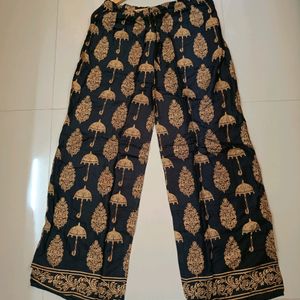 New Jaipuri Block Print Black Palazzo