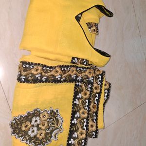 Yellow Kurti With Long Duptta