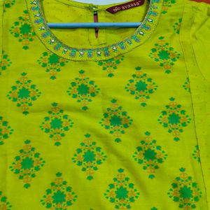 Yellow Green Kurta Set