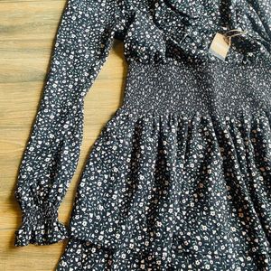 Forever 21 Flared Dress With Floral Print