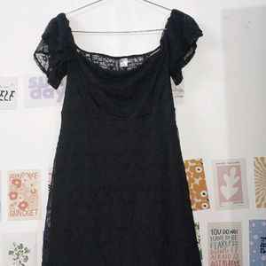 H&M Off Shoulder Black Dress