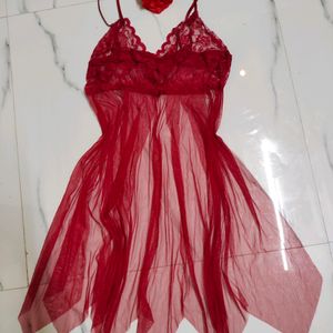 Brand New Red Net Sexy Nighty Dress