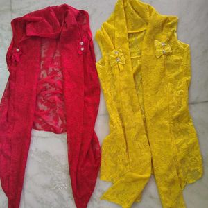 Combo of 2 Stylish Shrug Red And Yellow