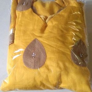 Beautiful Turmeric Yellow Coloured Patiyala Suit