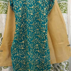 Kurti Plazo Set With Net Dupatta