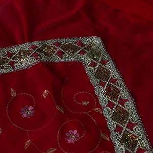 Red Saree(Georgette)