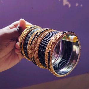 Beautiful Silver And Velvet Black 🖤 Bangles 😘😘