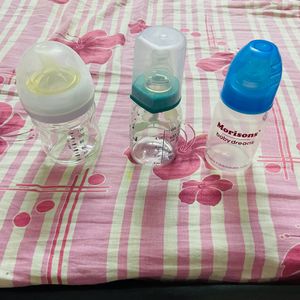 Set Of 3 Baby Milk Feeding Bottles